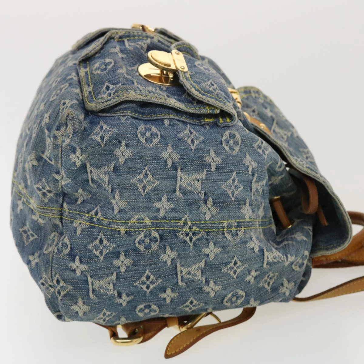 LOUIS VUITTON Monogram Denim Sac A Dos GM Backpack Blue M95056 LV 30454A