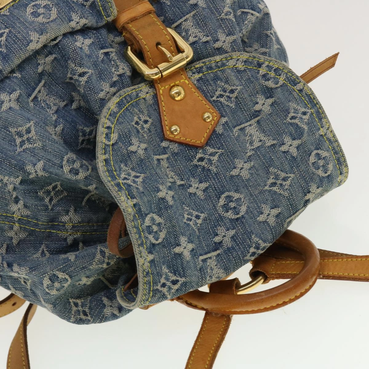 LOUIS VUITTON Monogram Denim Sac A Dos GM Backpack Blue M95056 LV 30454A