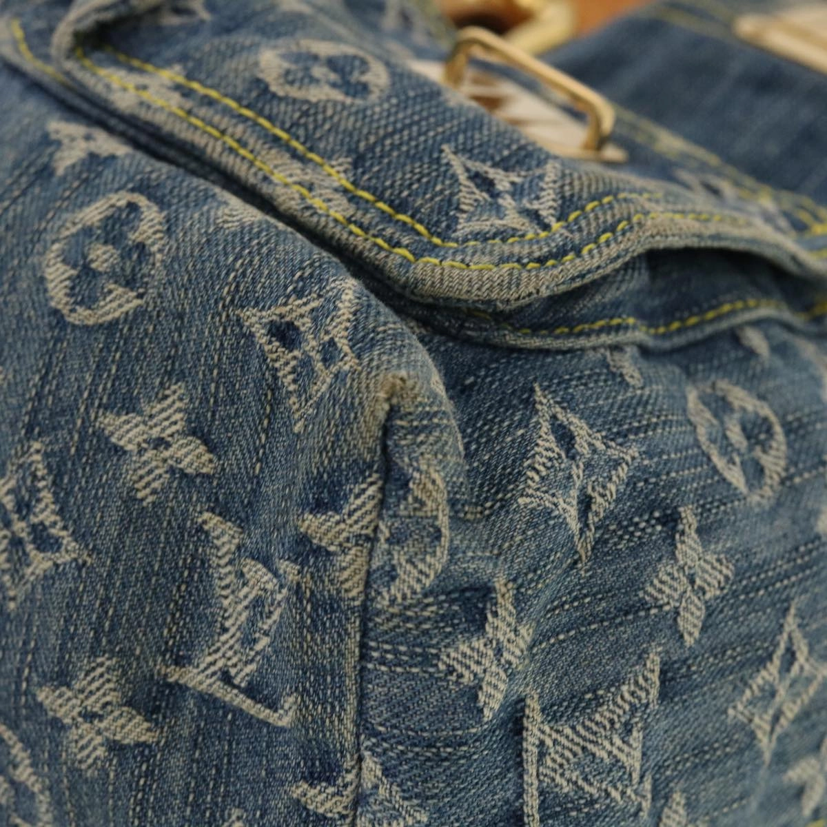 LOUIS VUITTON Monogram Denim Sac A Dos GM Backpack Blue M95056 LV 30454A