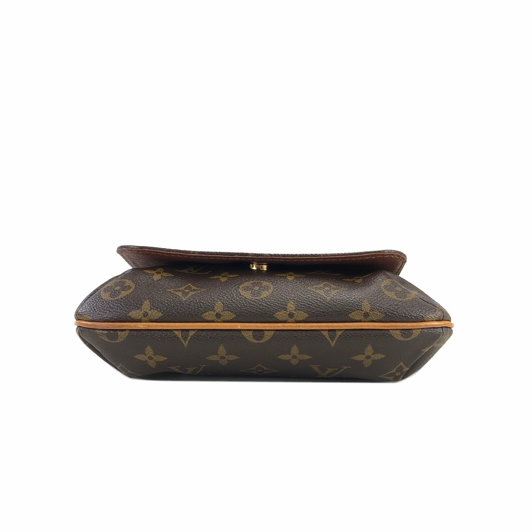 LOUIS VUITTON Monogram Flap M51258 Shoulder Bag Brown Vintage Old aupwug