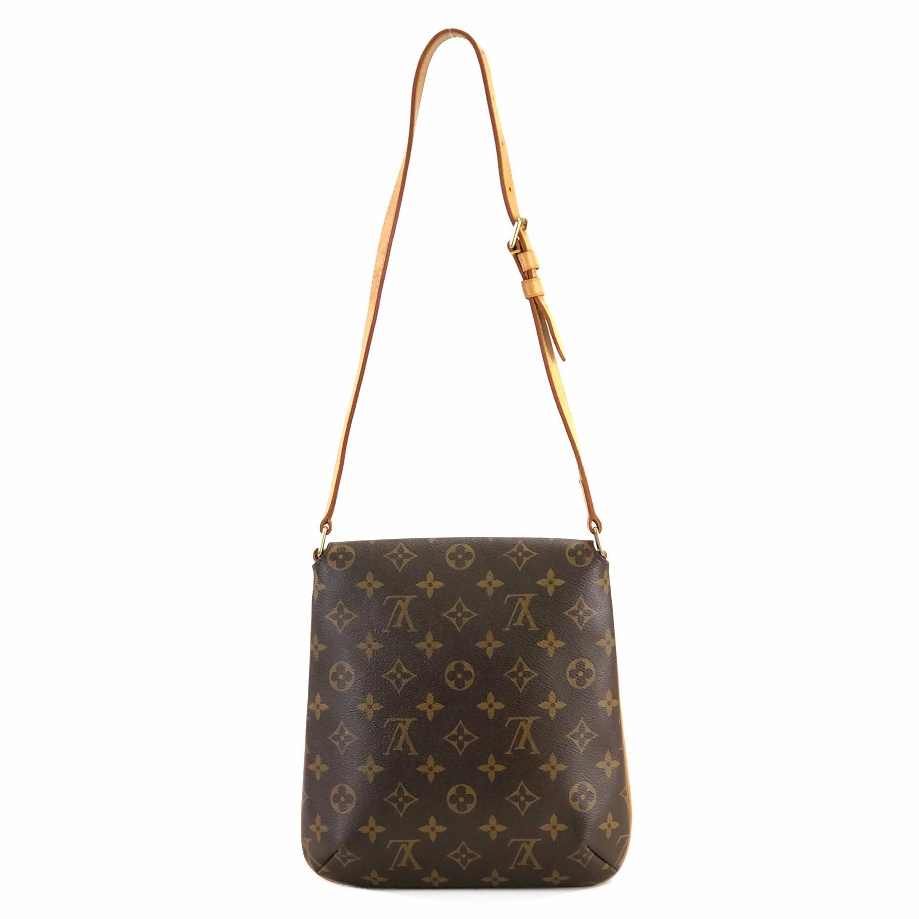 LOUIS VUITTON Monogram Flap M51258 Shoulder Bag Brown Vintage Old aupwug