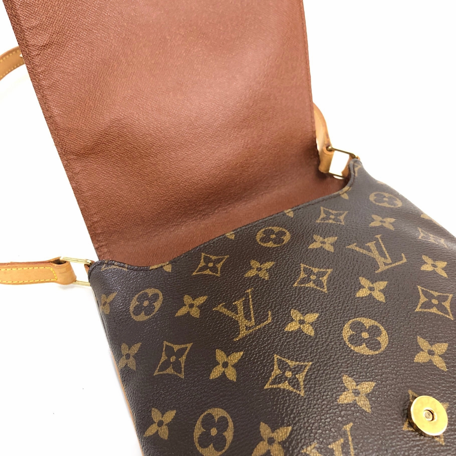 LOUIS VUITTON Monogram Flap M51258 Shoulder Bag Brown Vintage Old aupwug
