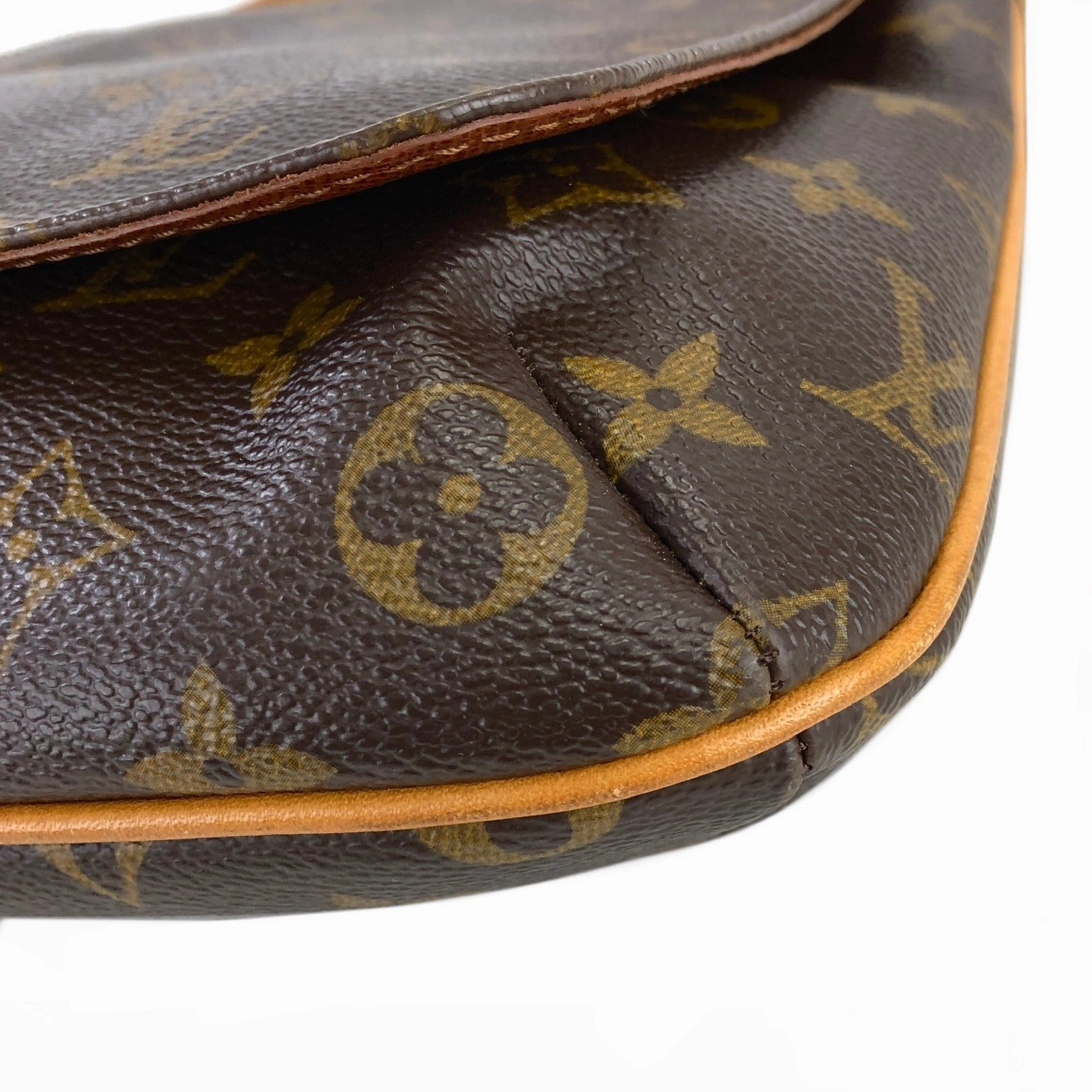 LOUIS VUITTON Monogram Flap M51258 Shoulder Bag Brown Vintage Old aupwug