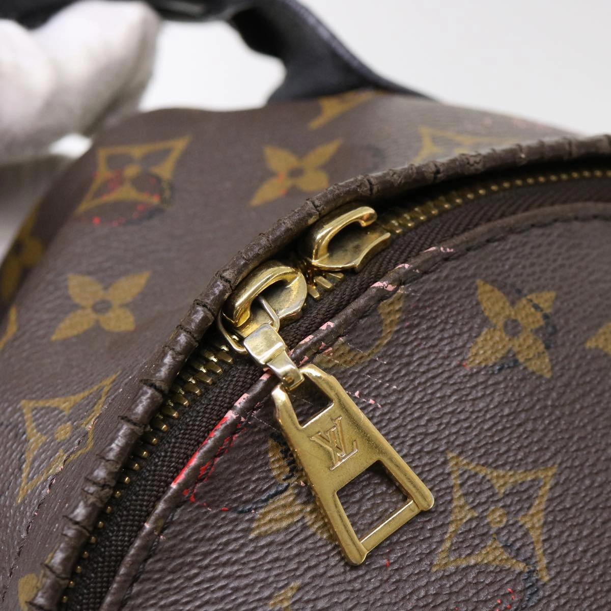 LOUIS VUITTON Monogram jungle dot Palm Springs PM Backpack Red M41981 LV 38536