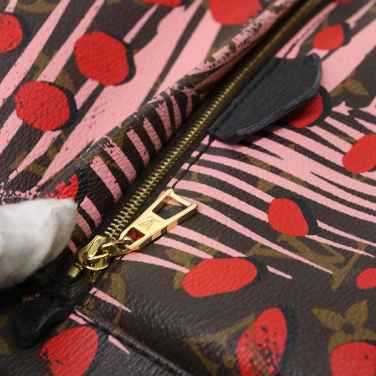 LOUIS VUITTON Monogram jungle dot Palm Springs PM Backpack Red M41981 LV 38536