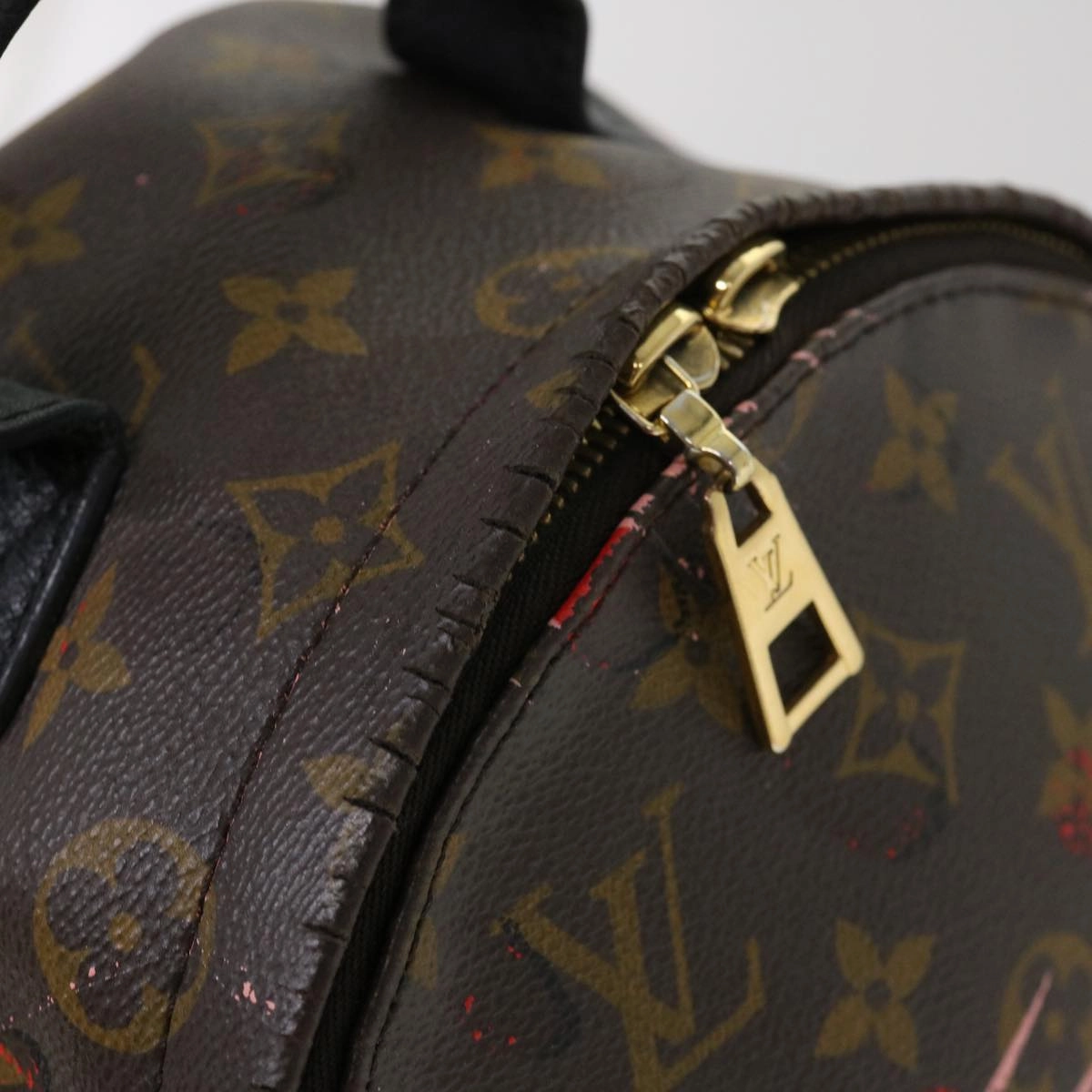 LOUIS VUITTON Monogram jungle dot Palm Springs PM Backpack Red M41981 LV 38536
