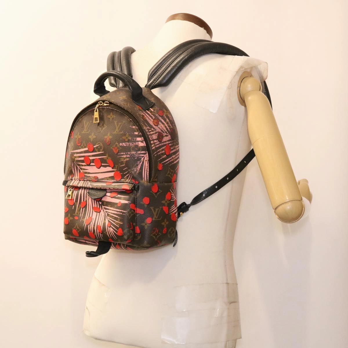 LOUIS VUITTON Monogram jungle dot Palm Springs PM Backpack Red M41981 LV 38536
