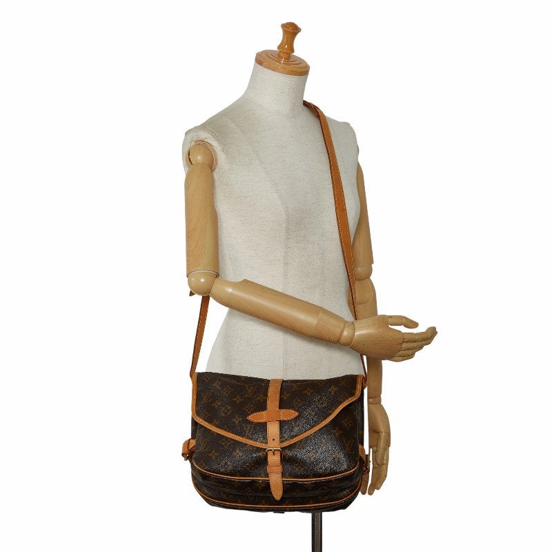 Louis Vuitton Monogram M42256 Shoulder Bag PVC/Leather Brown