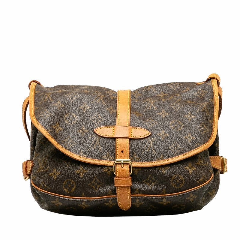 Louis Vuitton Monogram M42256 Shoulder Bag PVC/Leather Brown