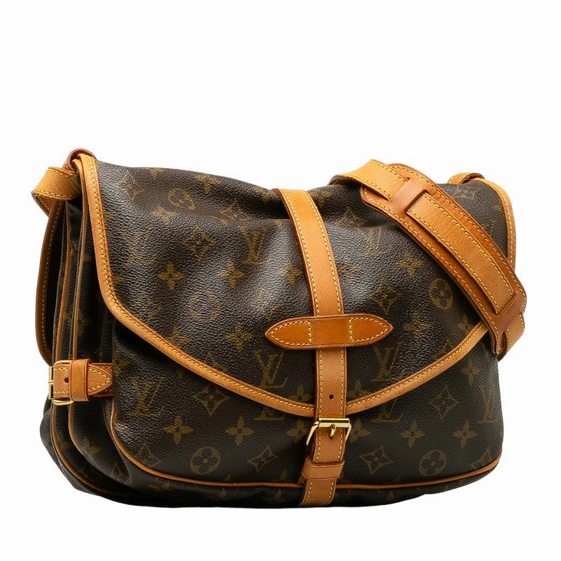Louis Vuitton Monogram M42256 Shoulder Bag PVC/Leather Brown