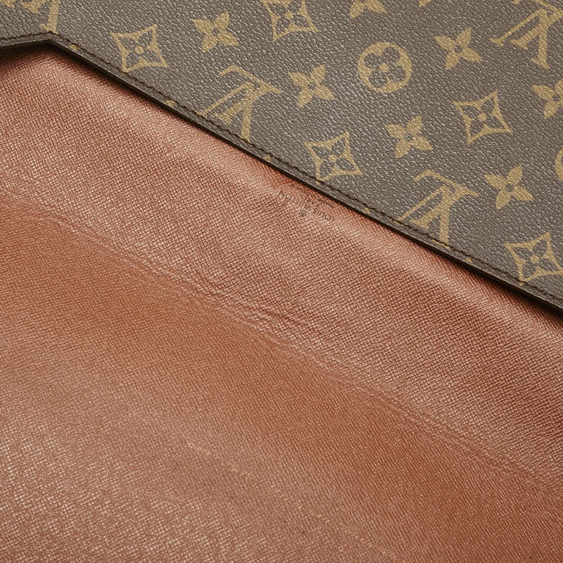 Louis Vuitton Monogram Porte Document Senator Business Bag Backpack M53335 Brown PVC Leather Mens LOUIS VUITTON