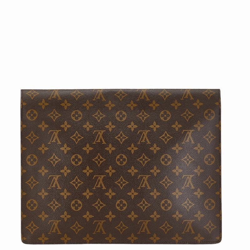 Louis Vuitton Monogram Porte Document Senator Business Bag Backpack M53335 Brown PVC Leather Mens LOUIS VUITTON