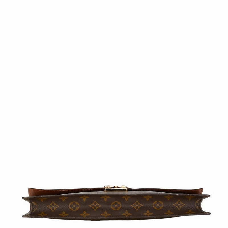Louis Vuitton Monogram Porte Document Senator Business Bag Backpack M53335 Brown PVC Leather Mens LOUIS VUITTON