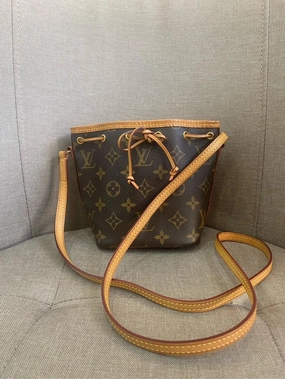 Louis Vuitton Nano Noe Brown Monogram Canvas Crossbody Bag 13x16cm