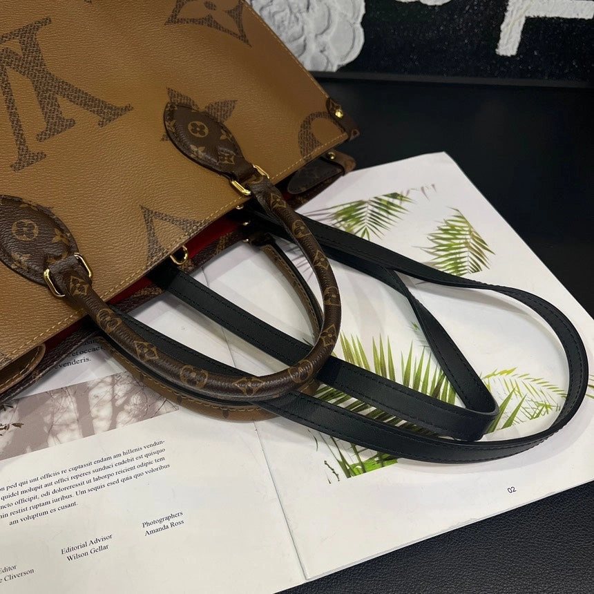 Louis Vuitton On The Go Medium Brown Shoulder Bag