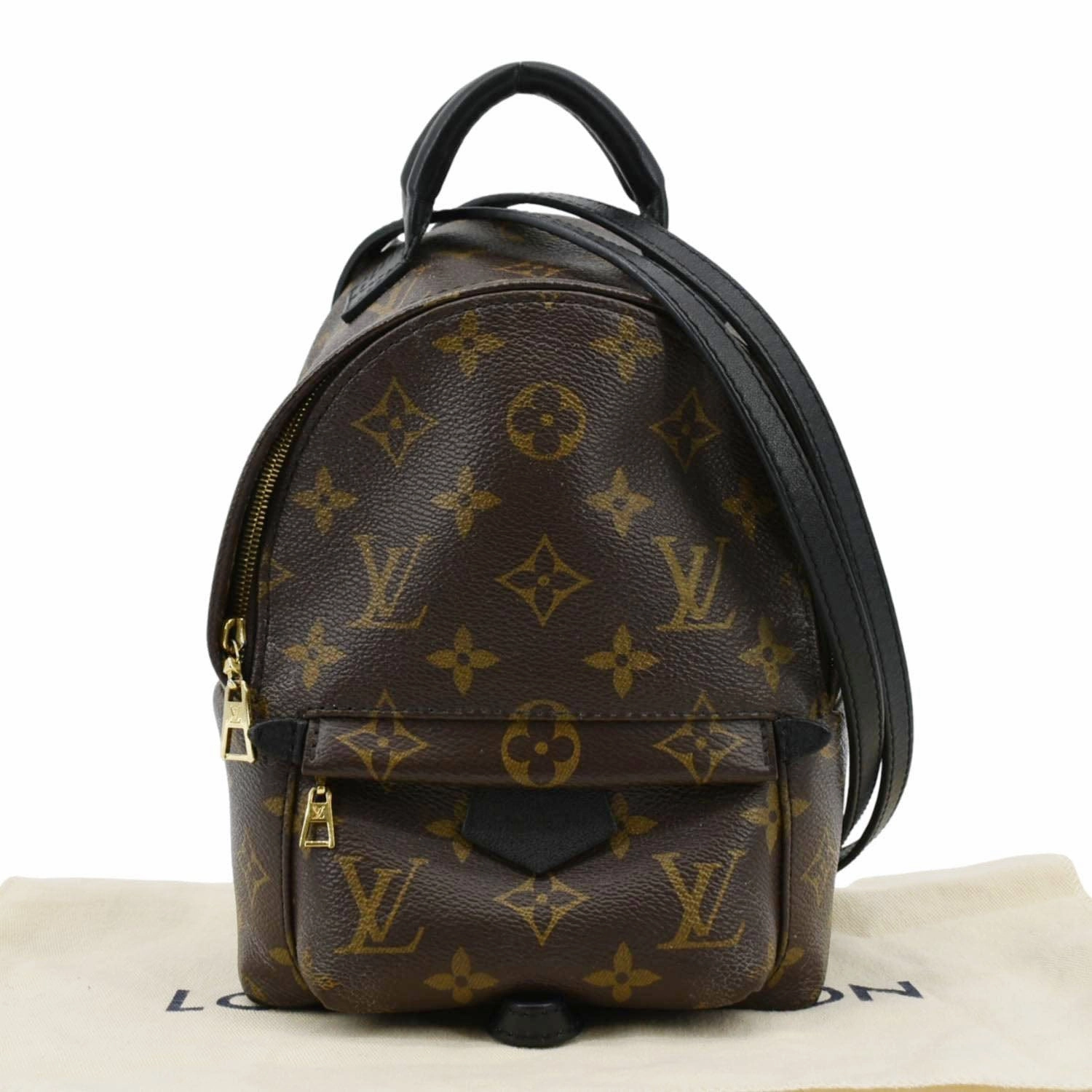 LOUIS VUITTON Palm Springs Mini Monogram Canvas Backpack Brown