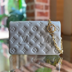 LOUIS VUITTON Pochette Coussin Monogram Embossed Lambskin Crossbody Bag