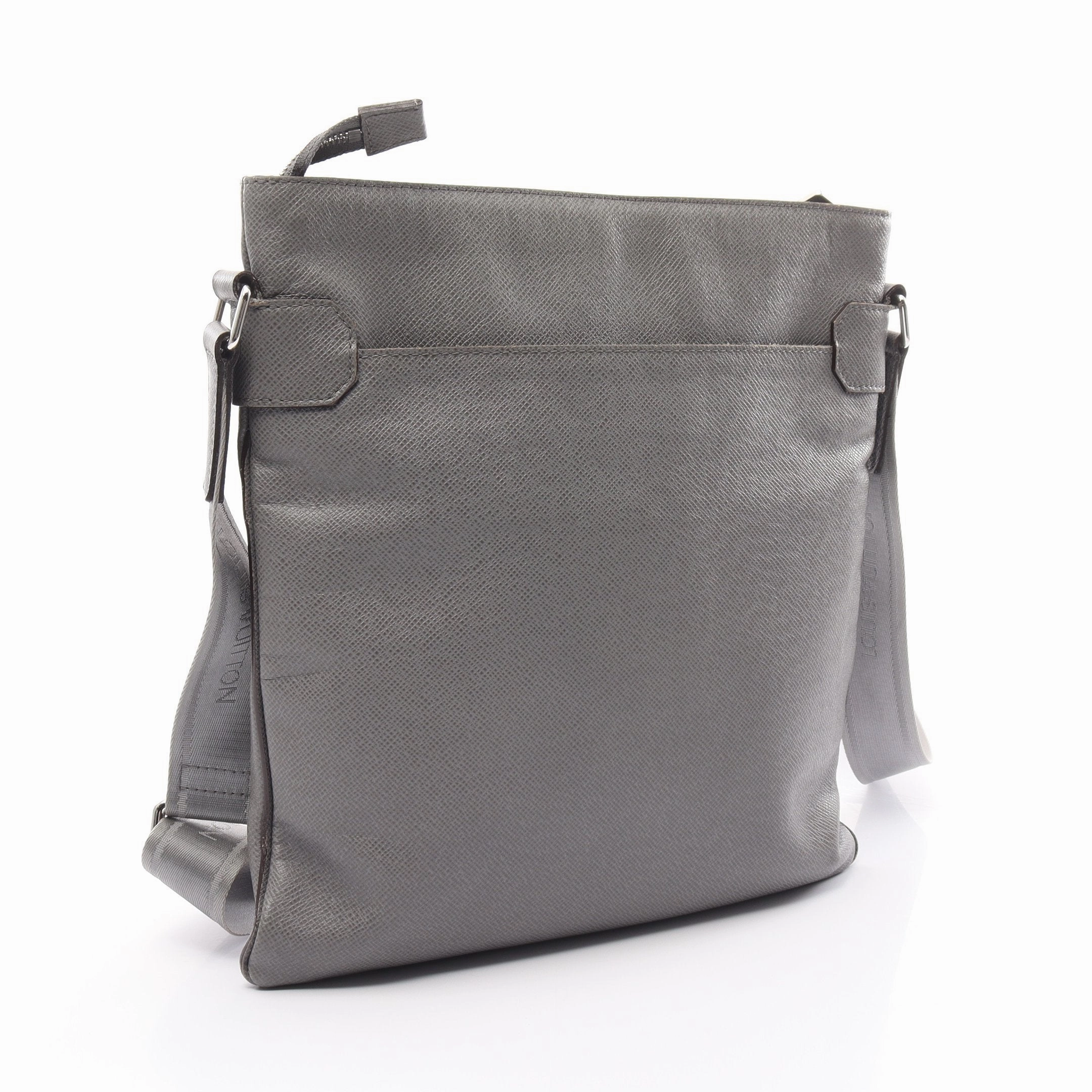 Louis Vuitton Sasha Taiga Shoulder Bag Leather Gray