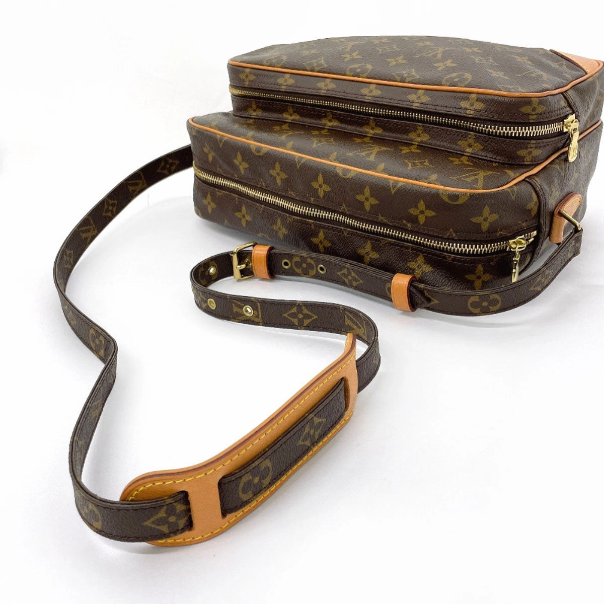 LOUIS VUITTON Shoulder Bag M45244 Monogram canvas, tanned leather Brown Nil PM