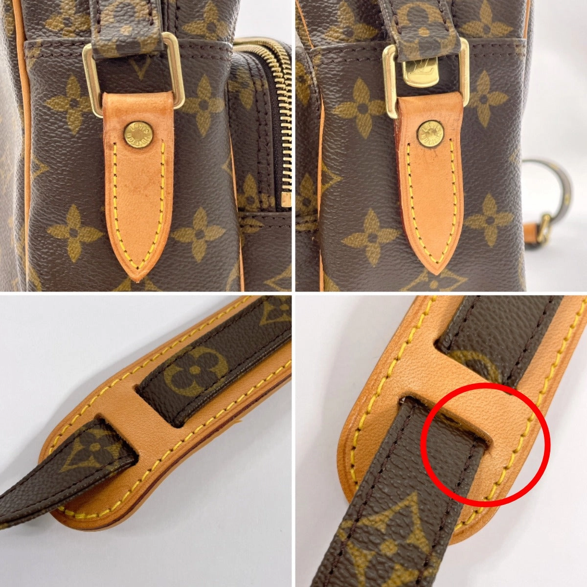 LOUIS VUITTON Shoulder Bag M45244 Monogram canvas, tanned leather Brown Nil PM
