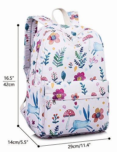 Lovely Bunny Backpack For Girls, Water-Resistant Children School Daypack Laptop Backpack By
