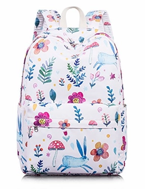 Lovely Bunny Backpack For Girls, Water-Resistant Children School Daypack Laptop Backpack By
