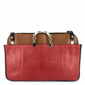 Lucy Python and Calfskin Leather Bag