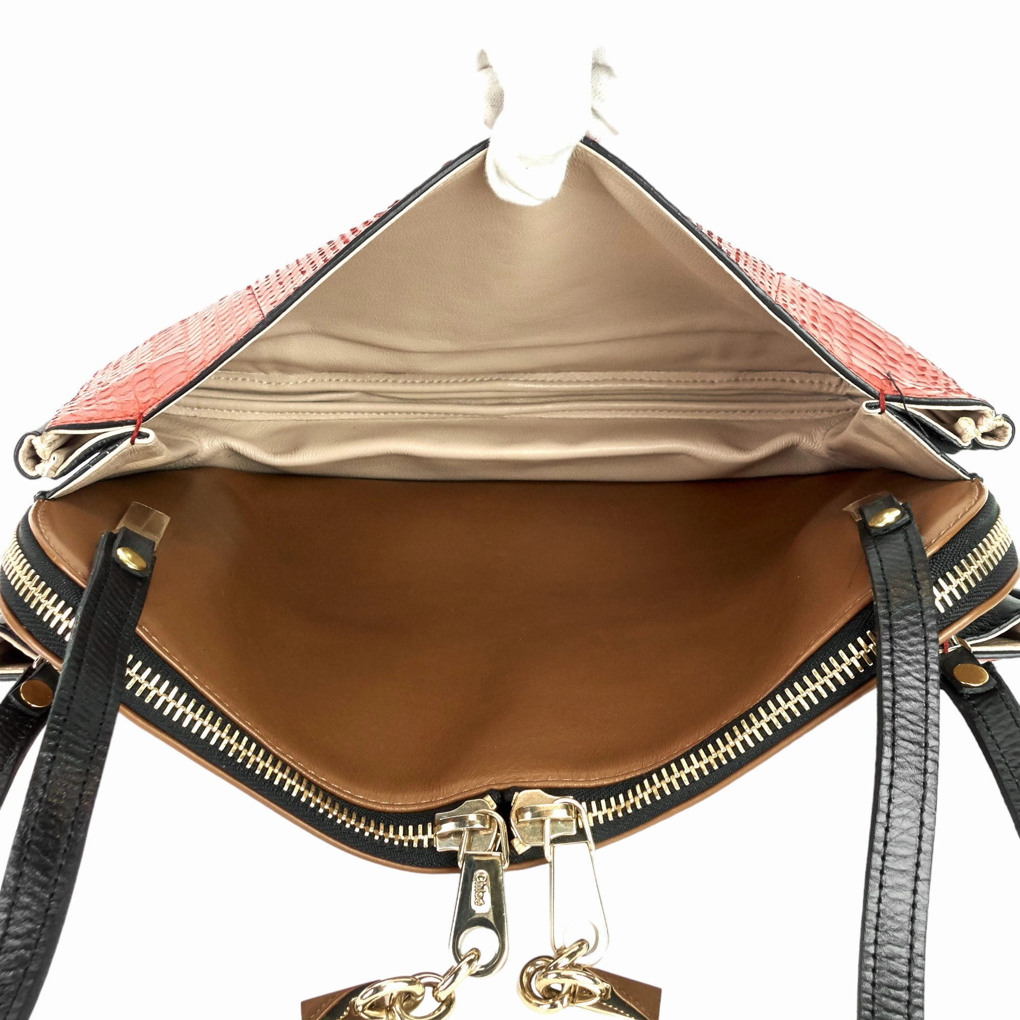 Lucy Python and Calfskin Leather Bag