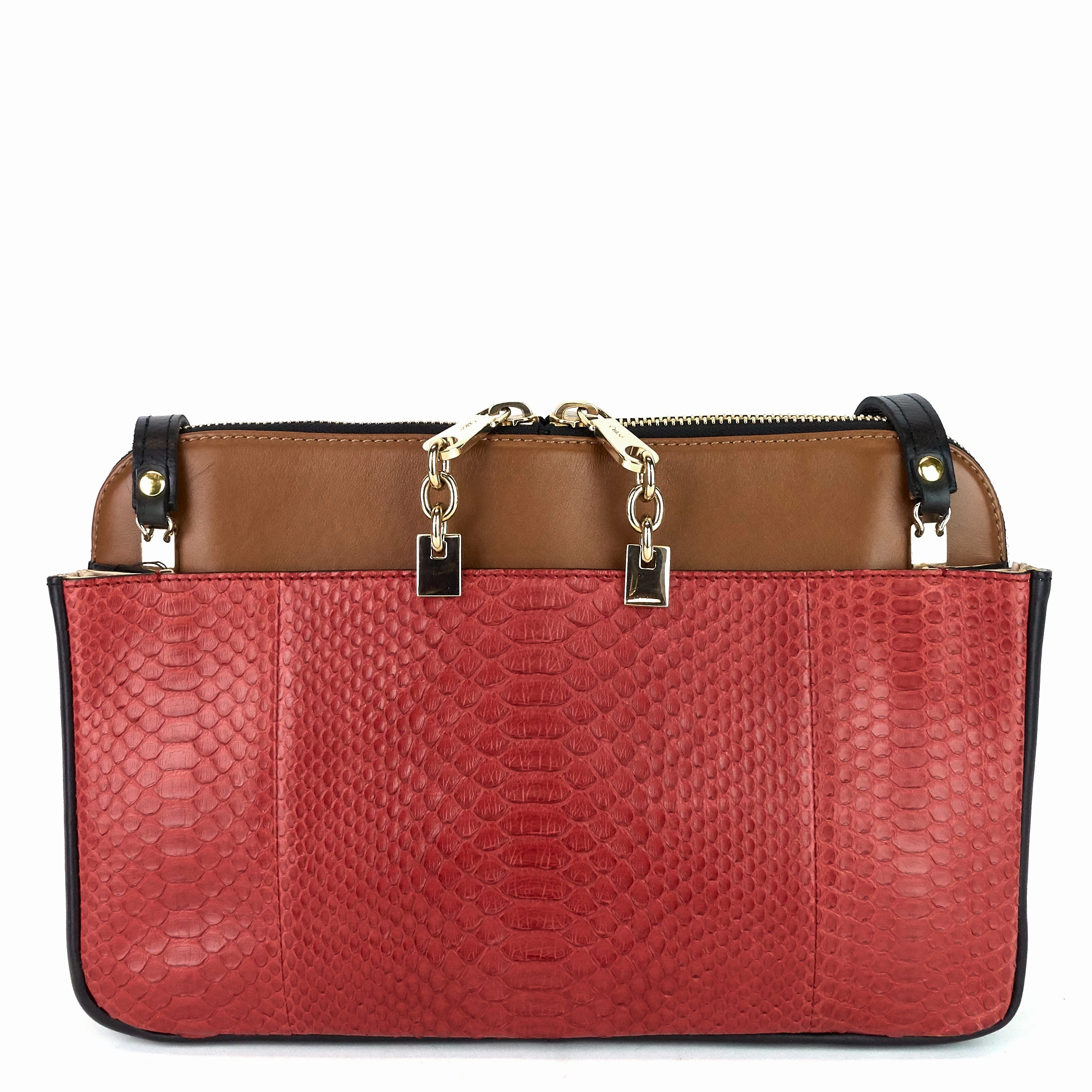 Lucy Python and Calfskin Leather Bag