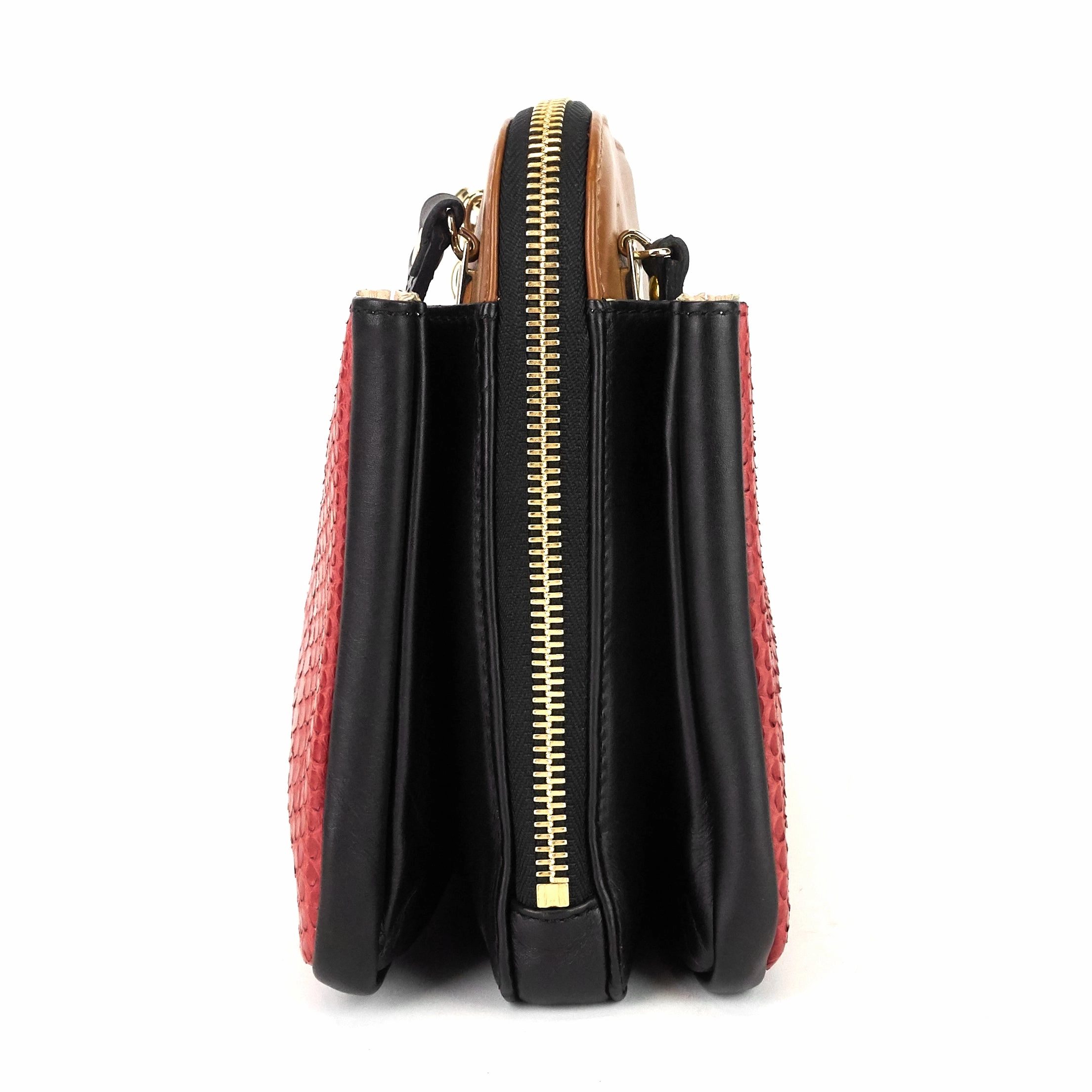 Lucy Python and Calfskin Leather Bag