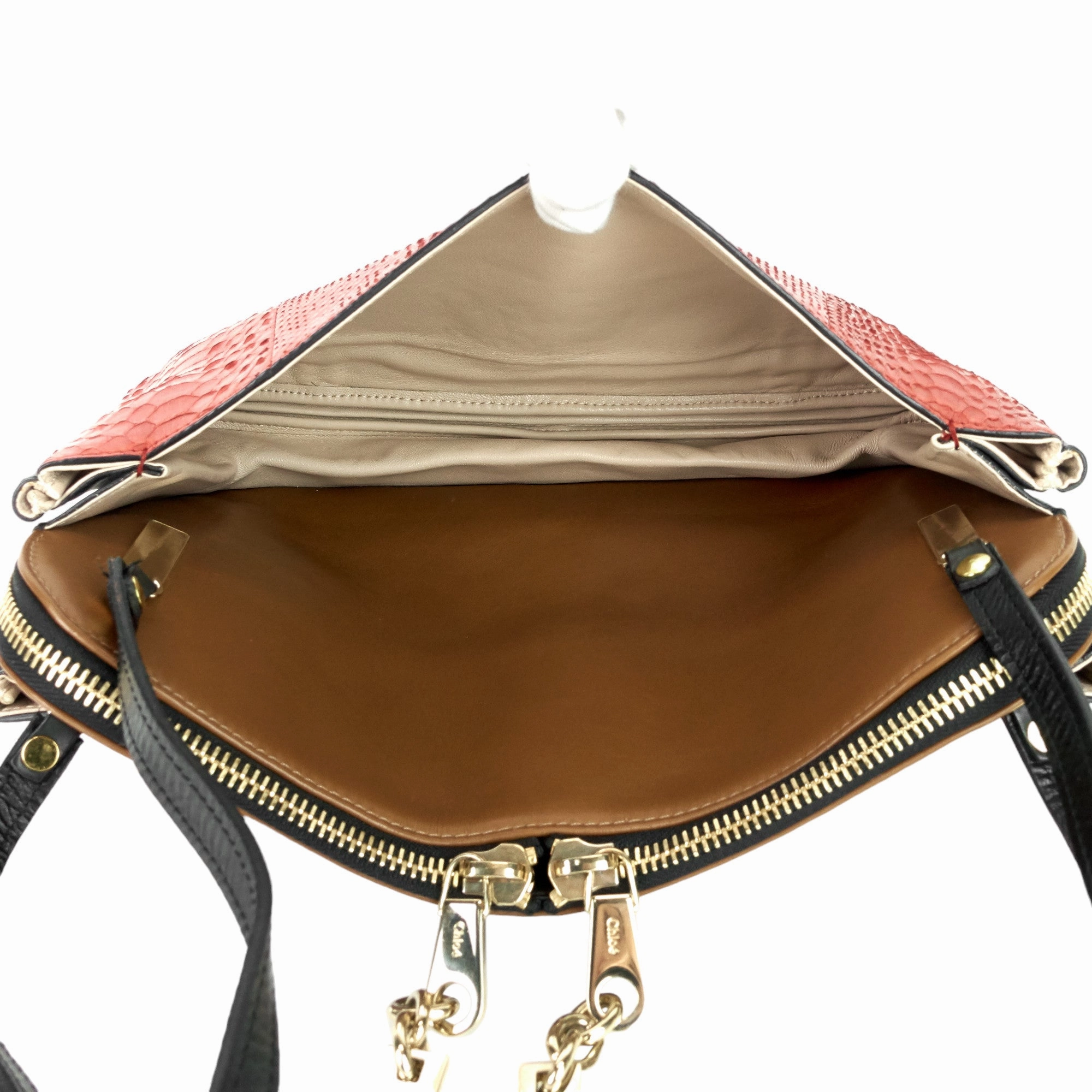Lucy Python and Calfskin Leather Bag