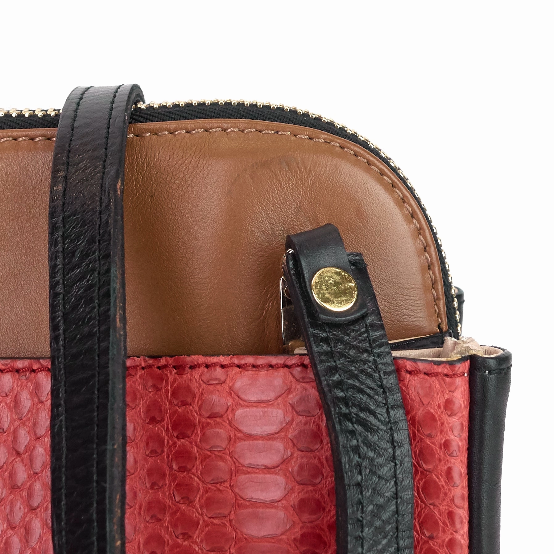 Lucy Python and Calfskin Leather Bag
