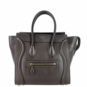 Luggage Micro Grainy Calfskin Leather Bag
