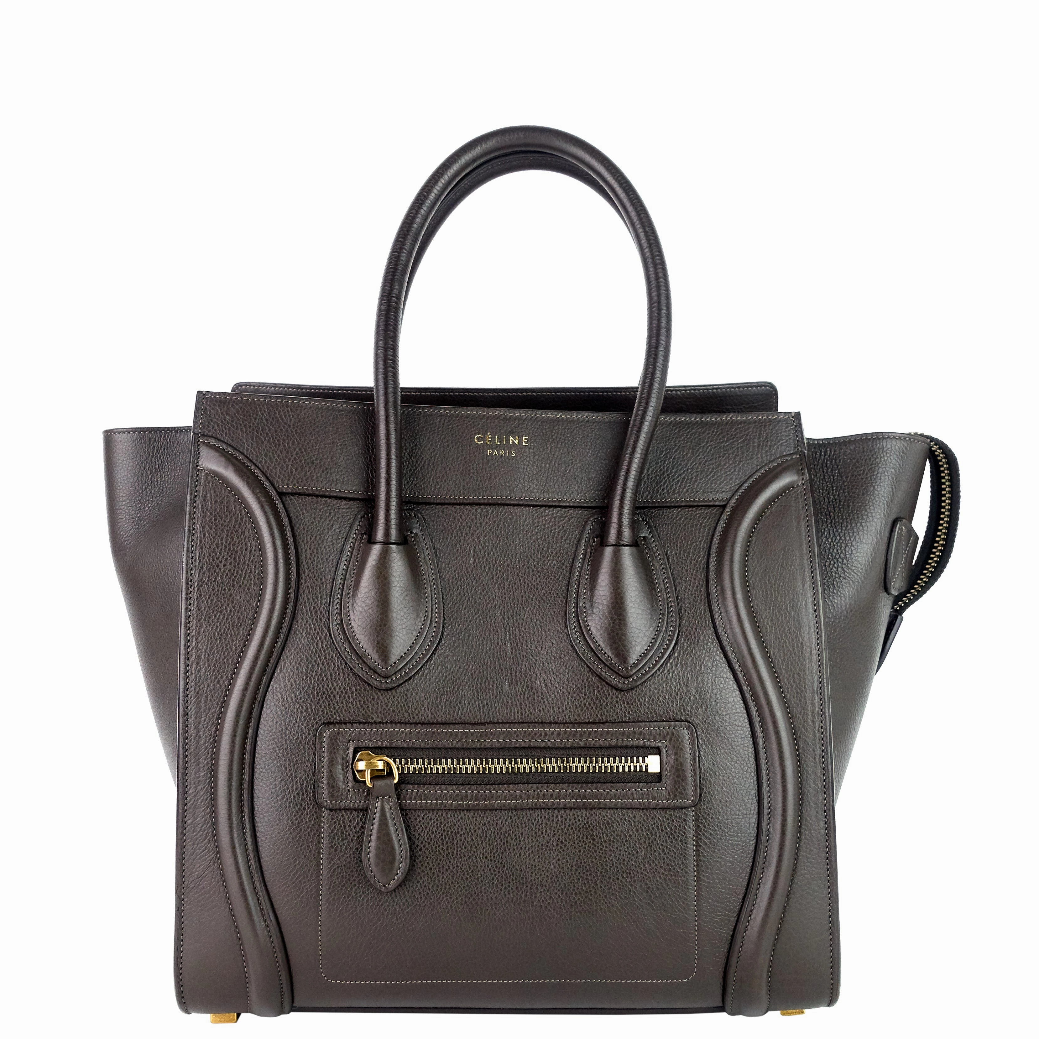 Luggage Micro Grainy Calfskin Leather Bag