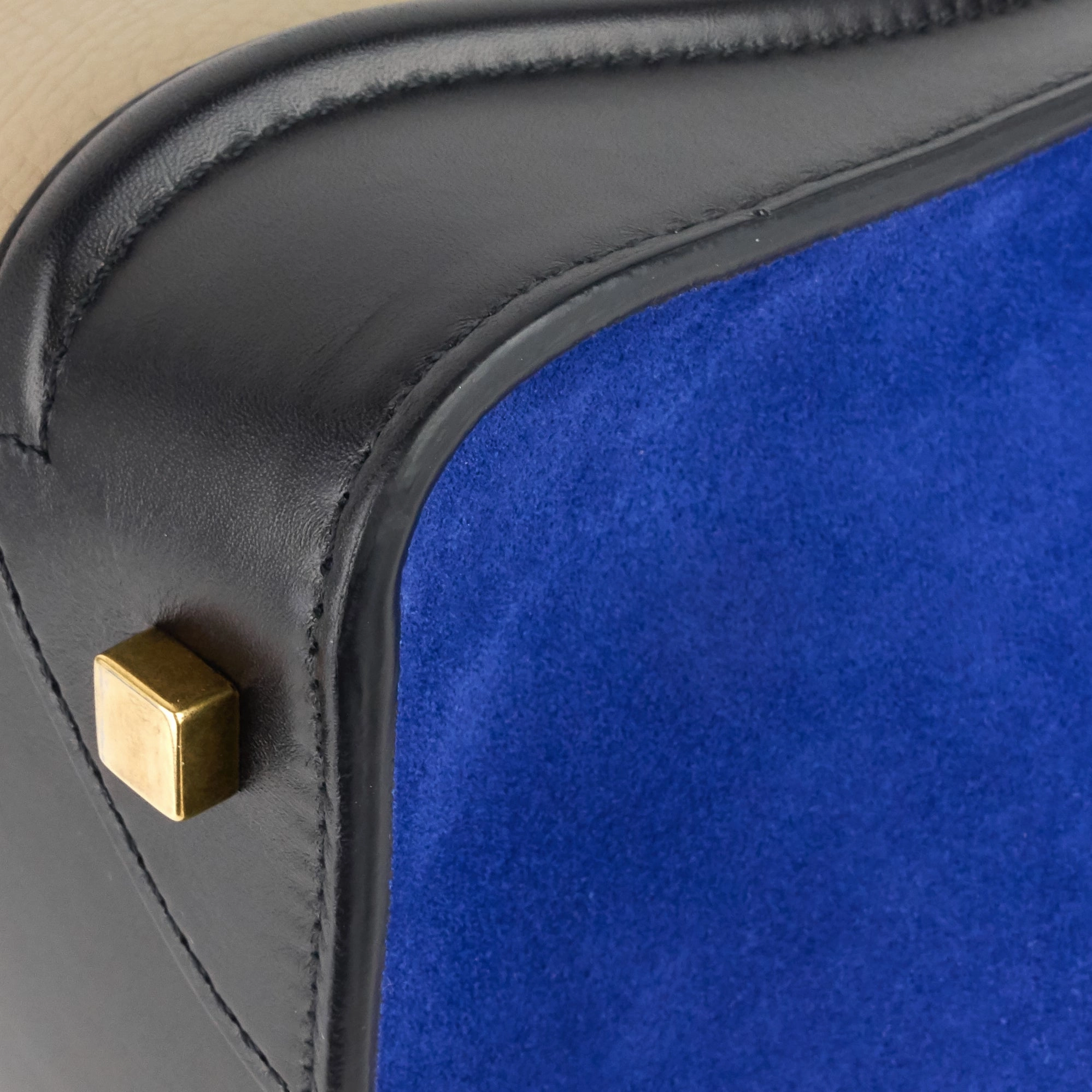 Luggage Mini Tricolour Leather and Suede Bag