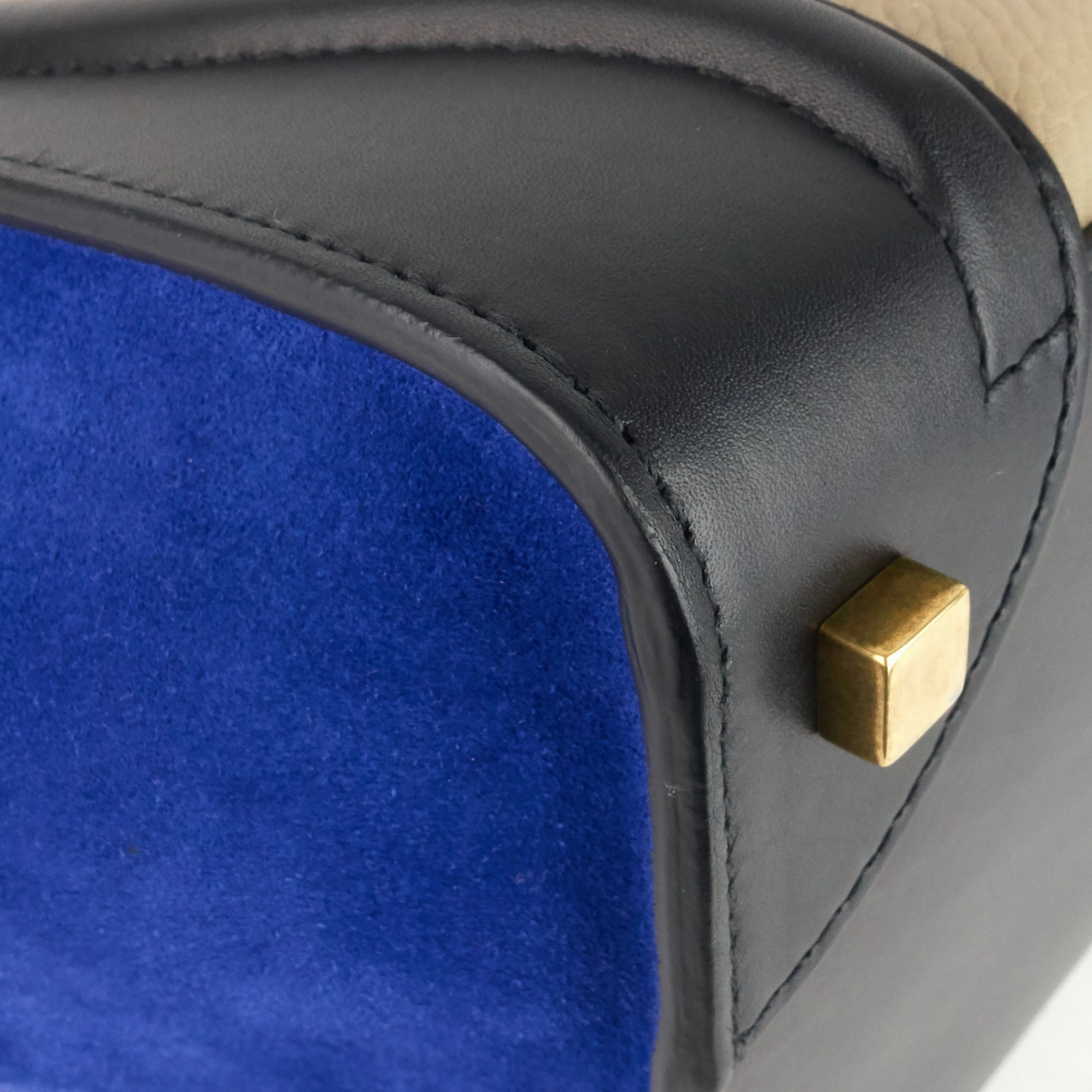 Luggage Mini Tricolour Leather and Suede Bag