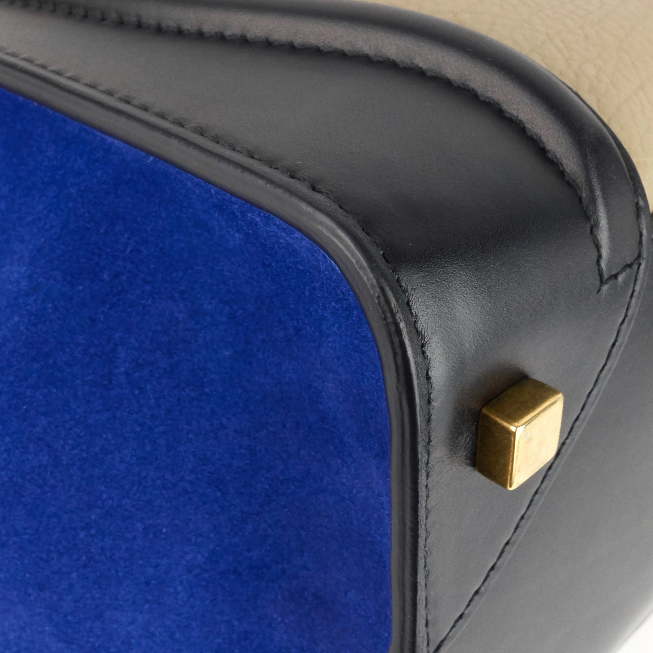 Luggage Mini Tricolour Leather and Suede Bag