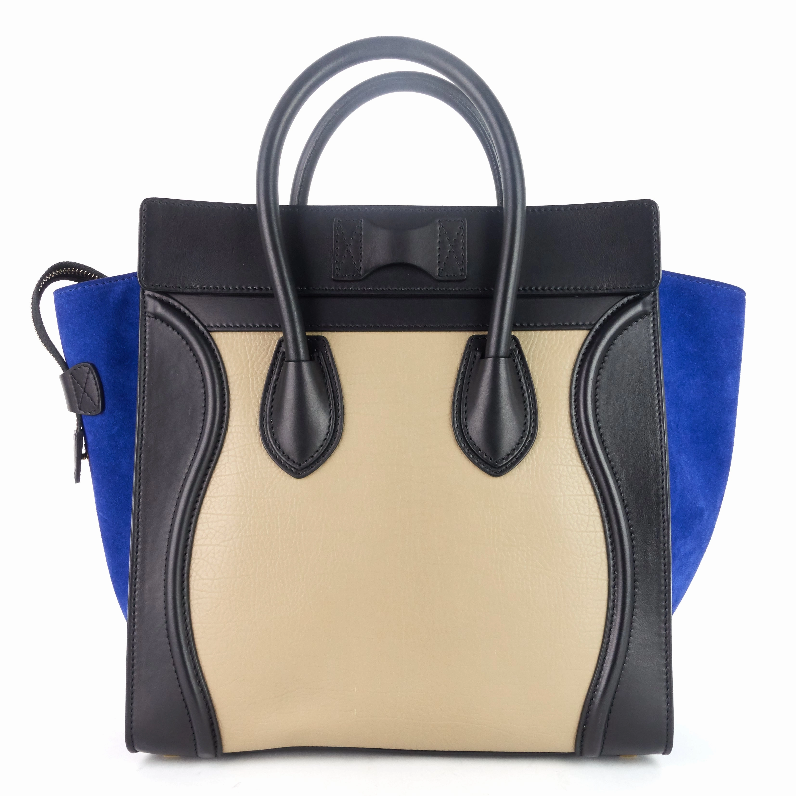 Luggage Mini Tricolour Leather and Suede Bag