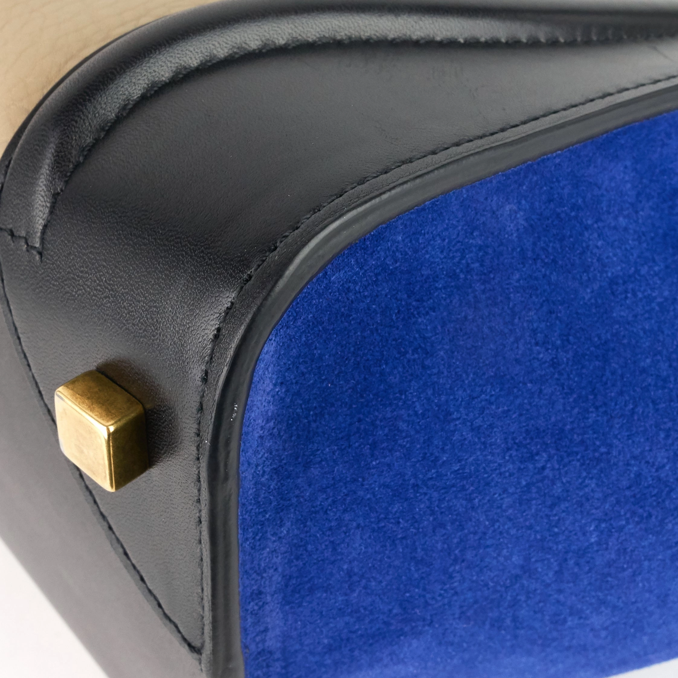Luggage Mini Tricolour Leather and Suede Bag