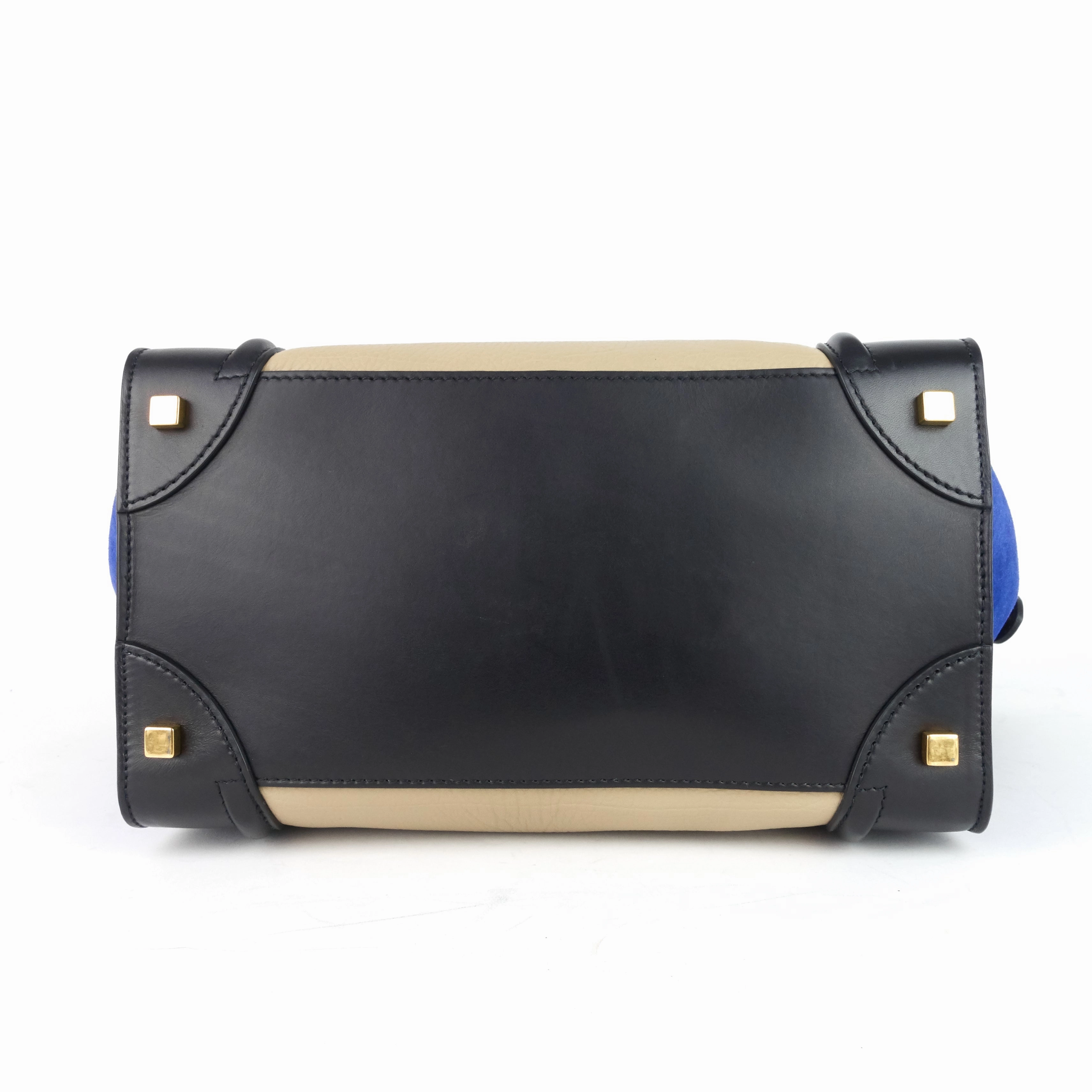 Luggage Mini Tricolour Leather and Suede Bag