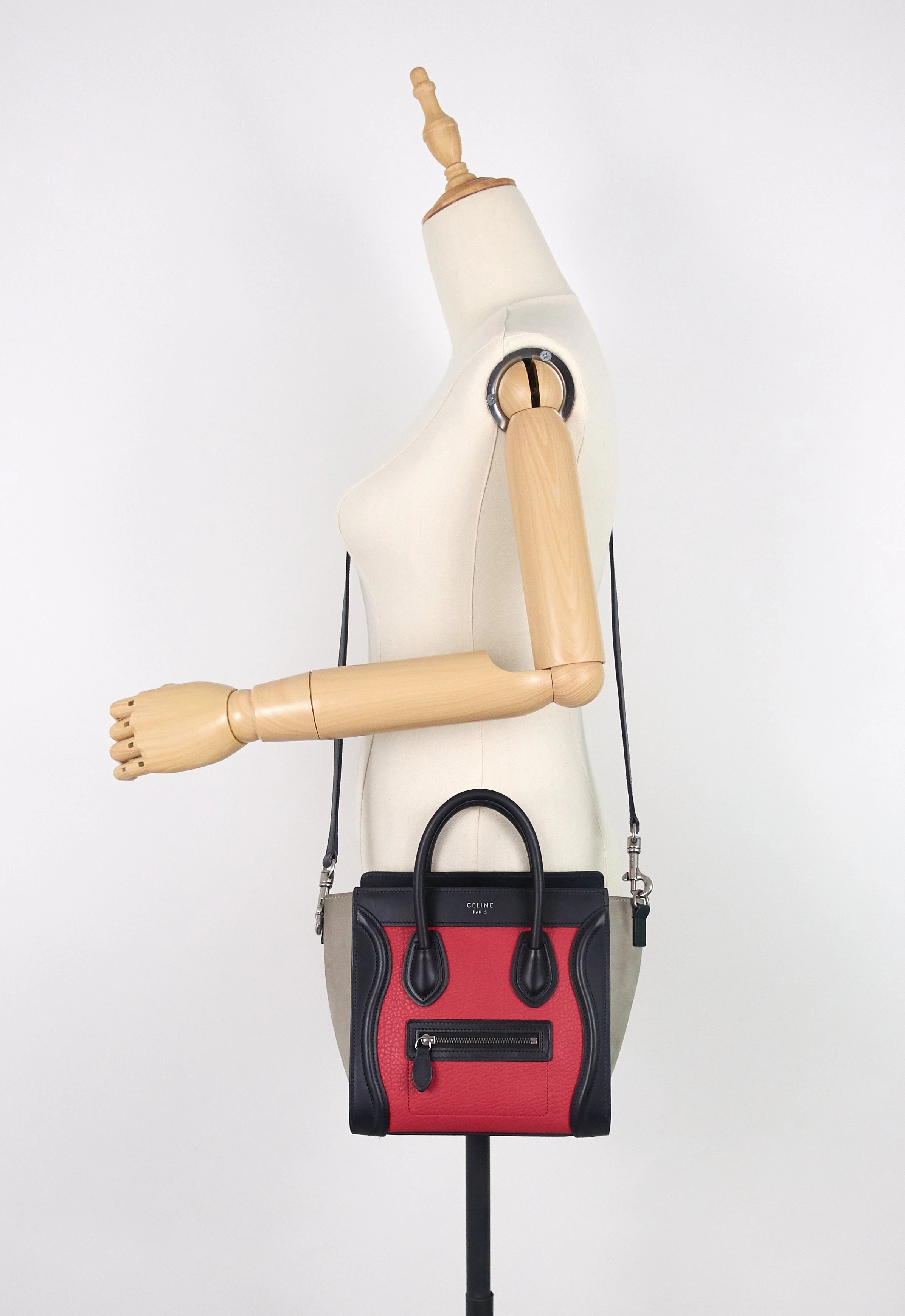 Luggage Nano Leather and Suede Bag