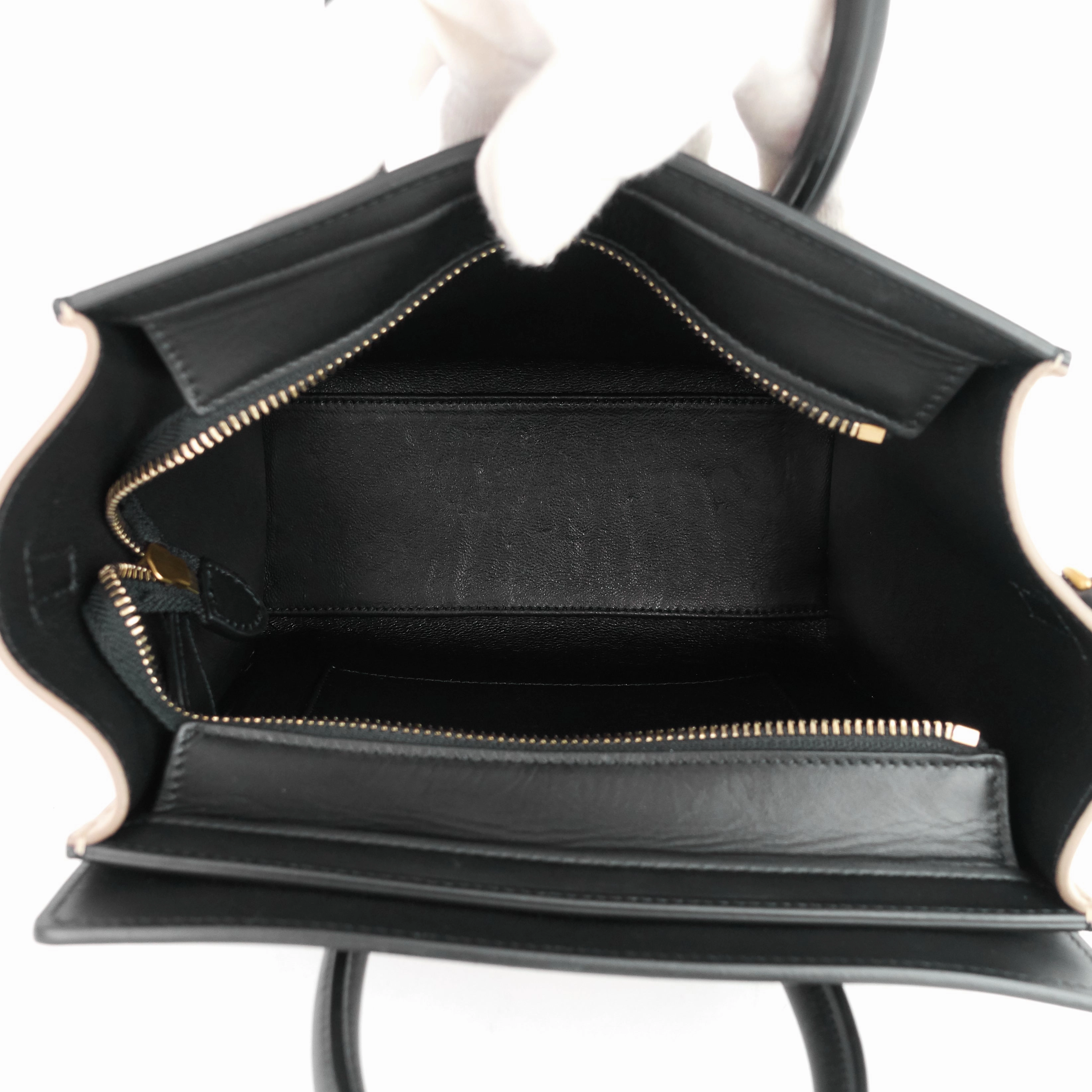 Luggage Nano Tricolor Calfskin and Suede Bag