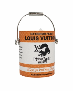 LV Painted Can Shoulder Bag PVC Leather Orange Auth 94068SA