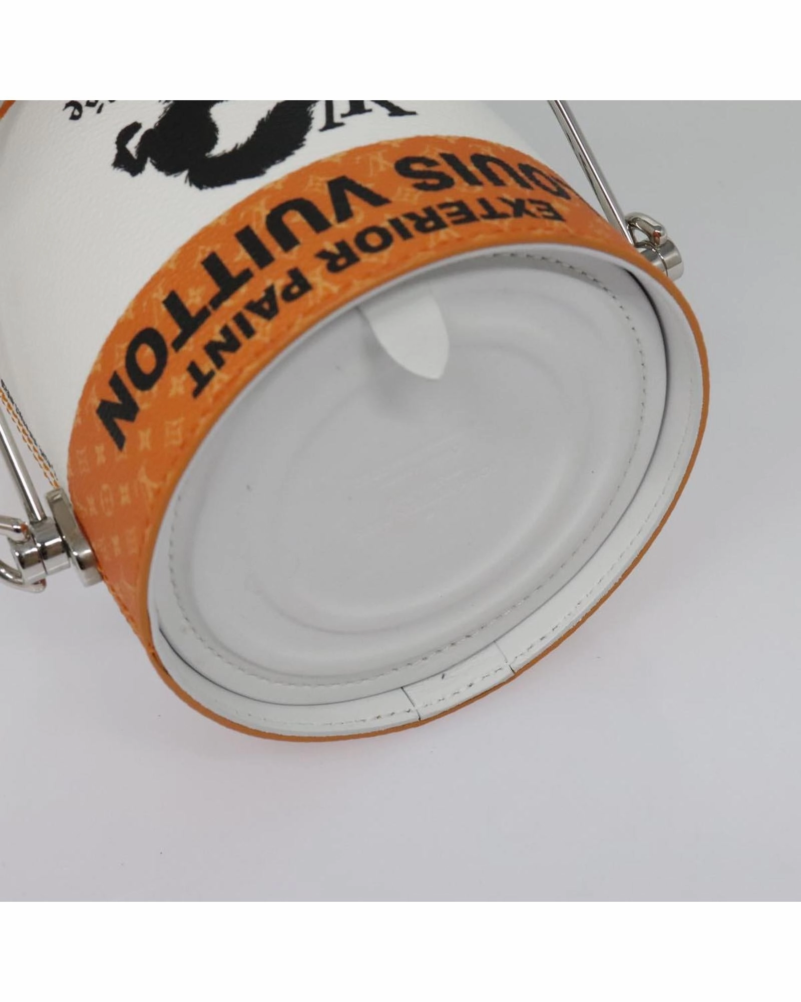 LV Painted Can Shoulder Bag PVC Leather Orange Auth 94068SA