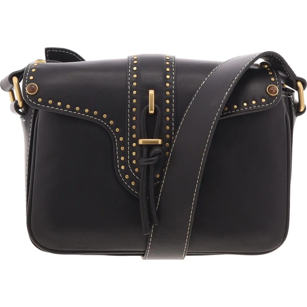 Maecy Womens Studded Leather Crossbody Handbag