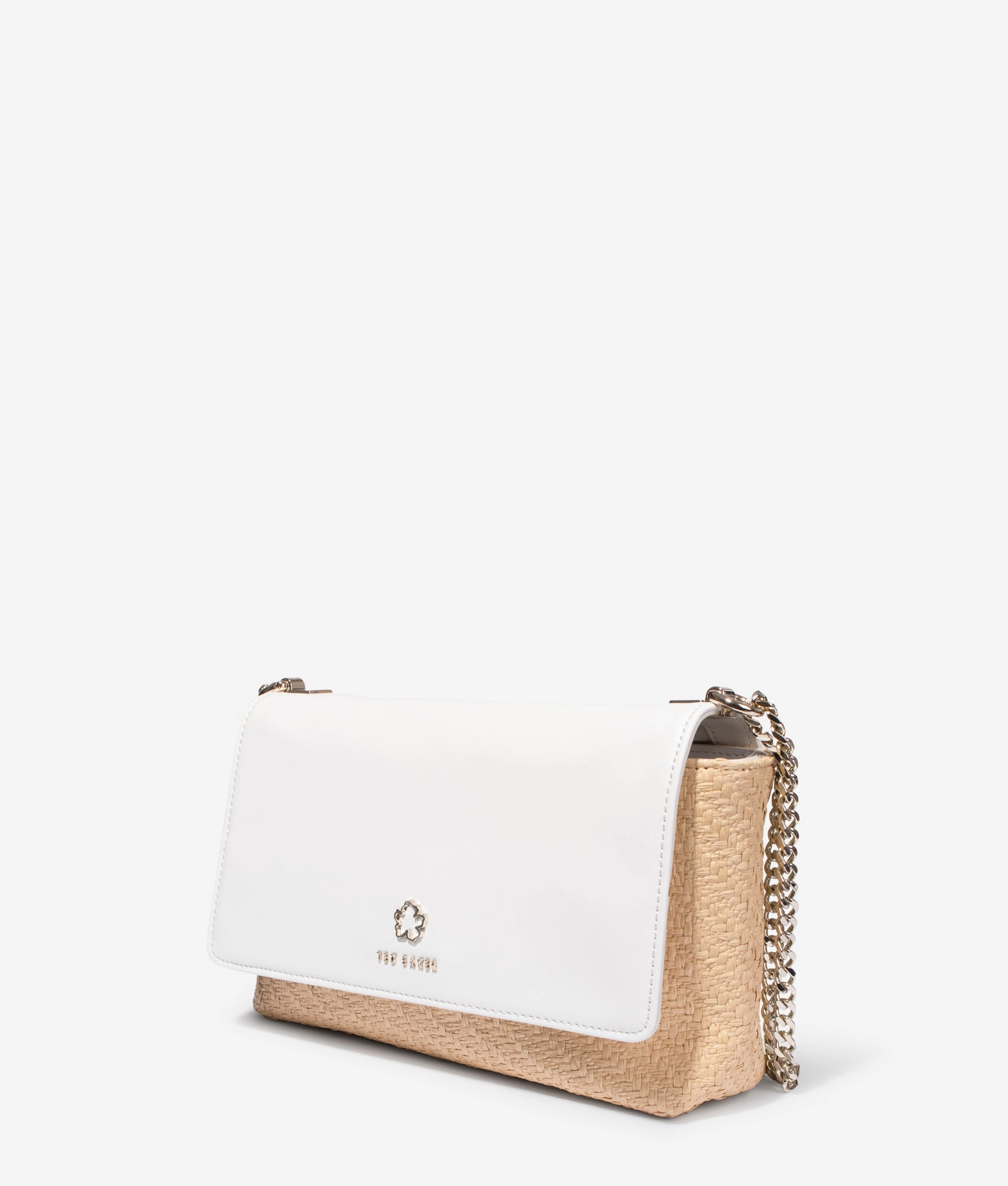 Magdie magnolia eyelet raffia crossbody in ecru