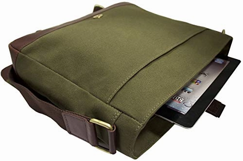 Mancini 10.1" Laptop Crossover Bag in Grey - Black Trim