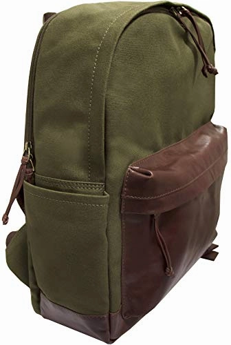 Mancini 15.6" Laptop Backpack in Olive - Brown Trim