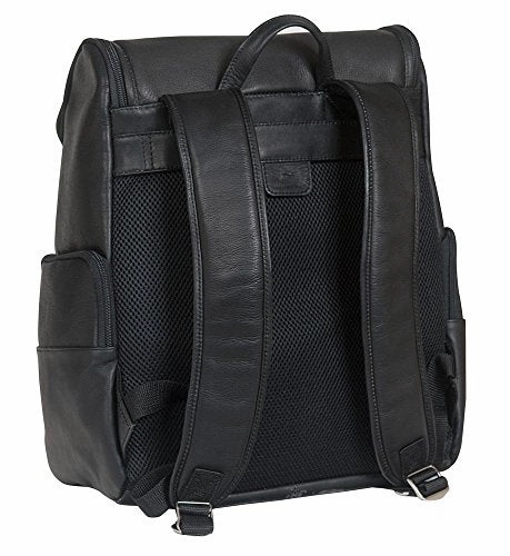 Mancini 15.6" Laptop Leather Backpack with RFID Secure Pocket in Brown