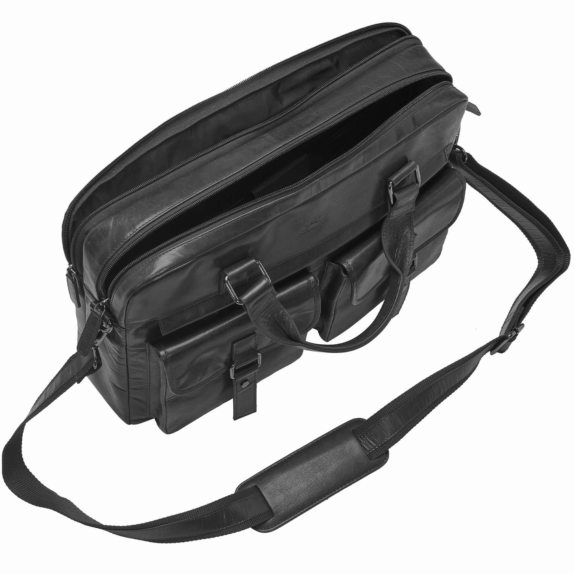 Mancini Buffalo Briefcase with Dual Compartments for 15.6 Laptop